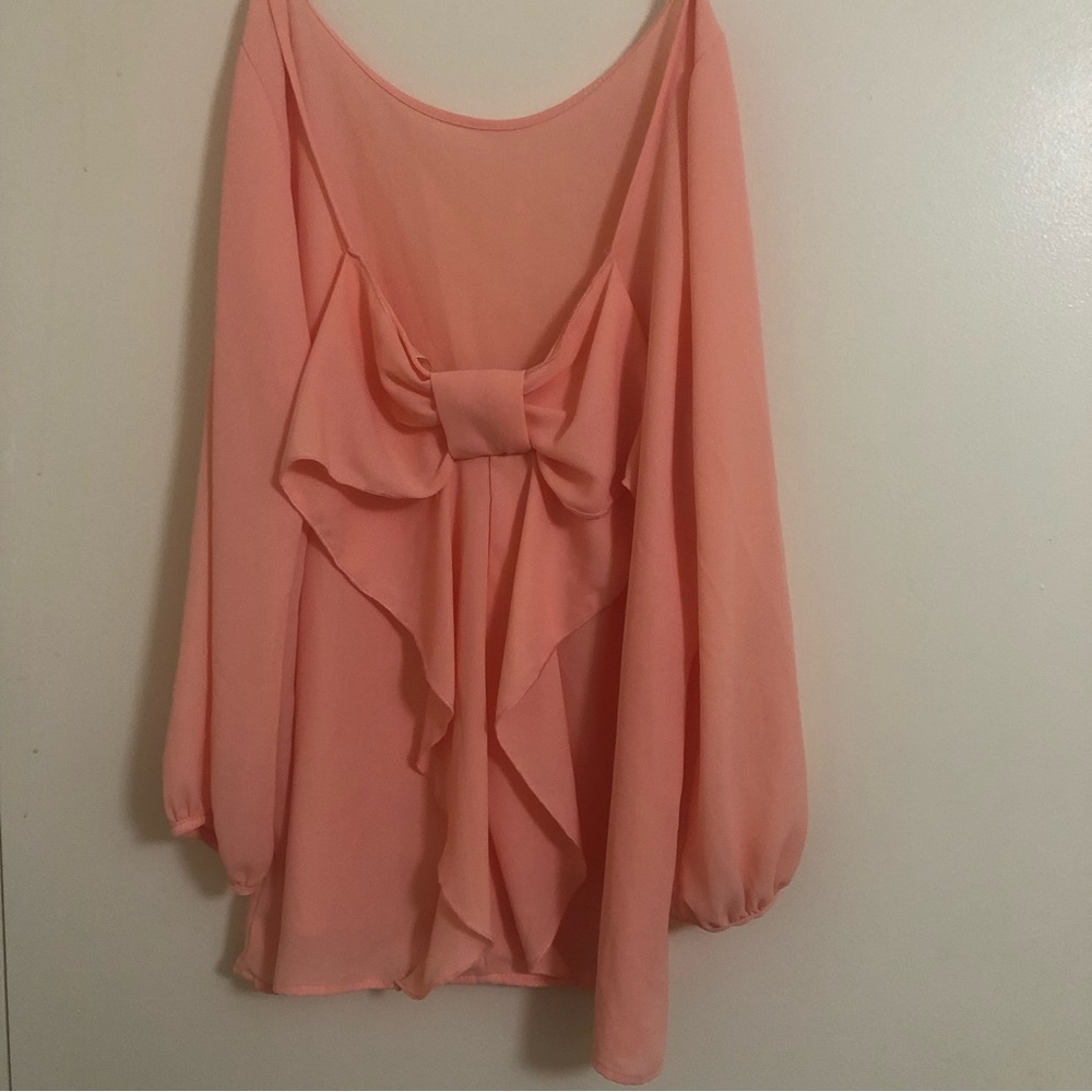 👚Coletta Bow Blouse in Peach - from ShopSosie 👚